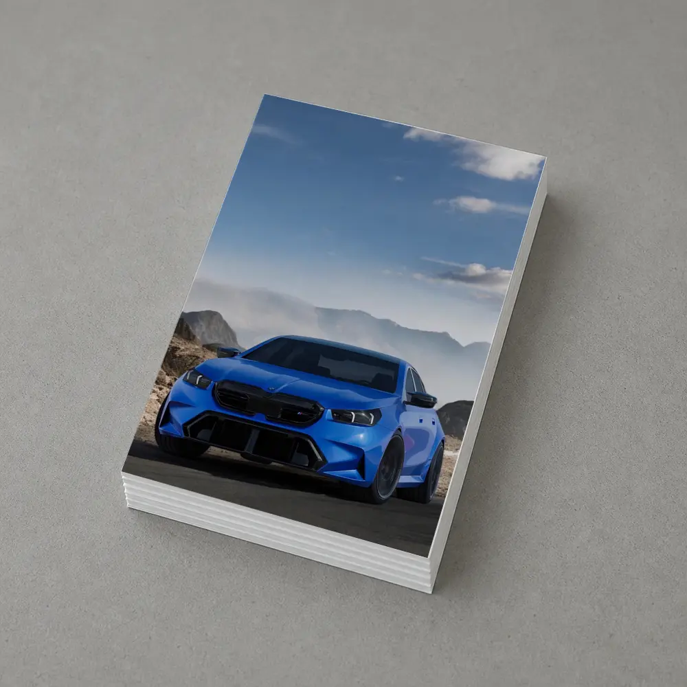 BMW M5 Blue Widebody Mountain Road Art – Postcards