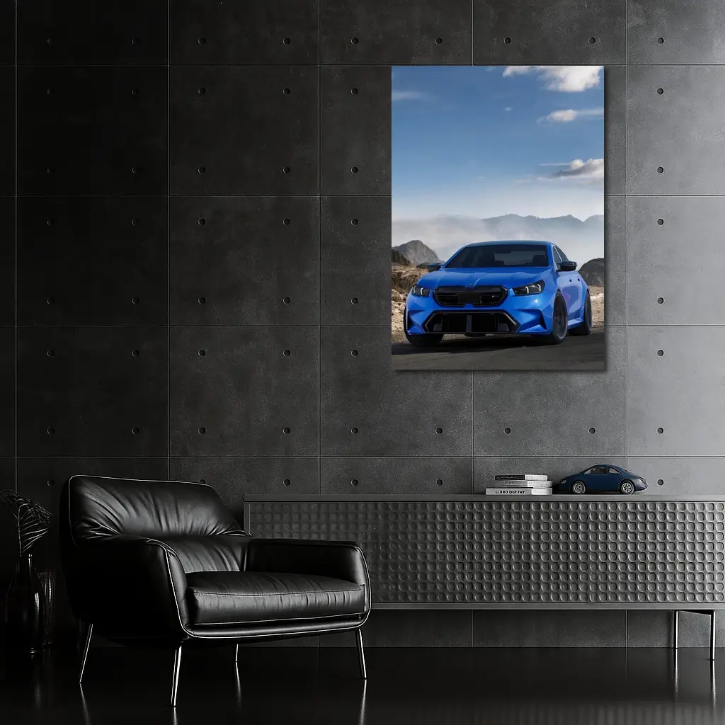 BMW M5 Blue Widebody Mountain Road Art – Wall Art