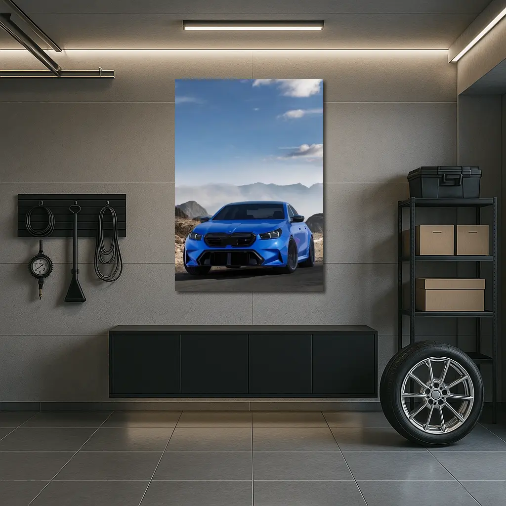 BMW M5 Blue Widebody Mountain Road Art – Wall Art