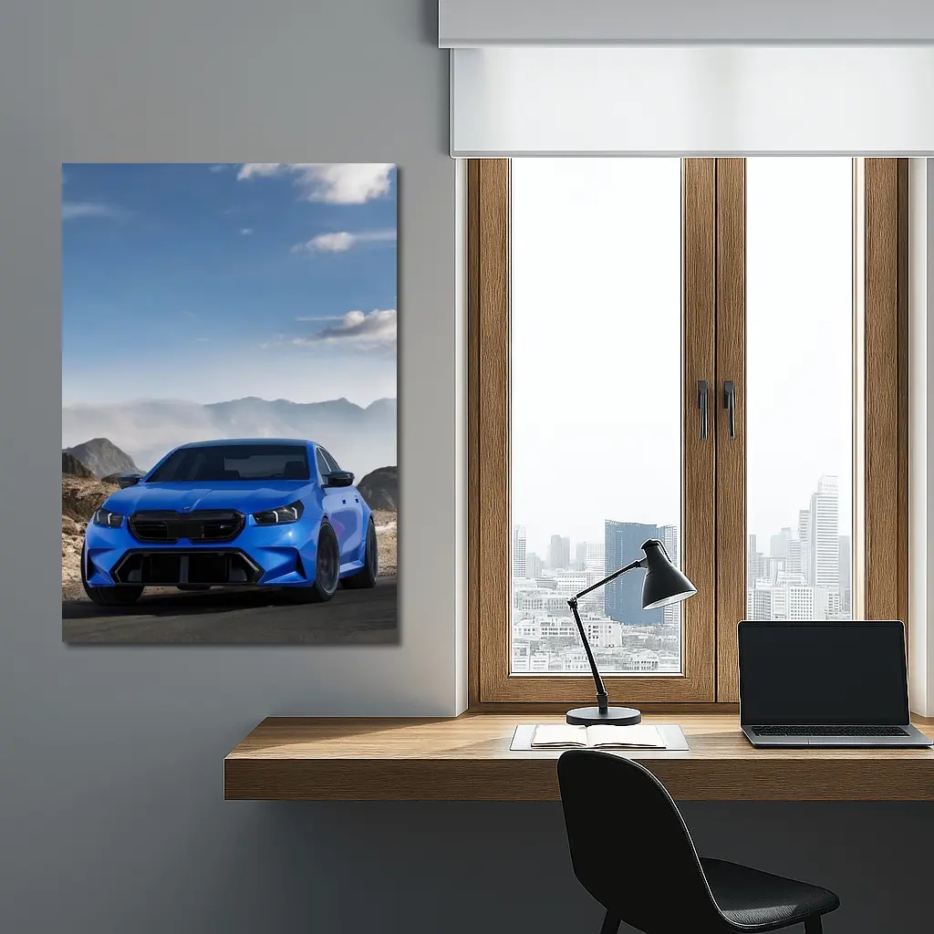 BMW M5 Blue Widebody Mountain Road Art – Wall Art