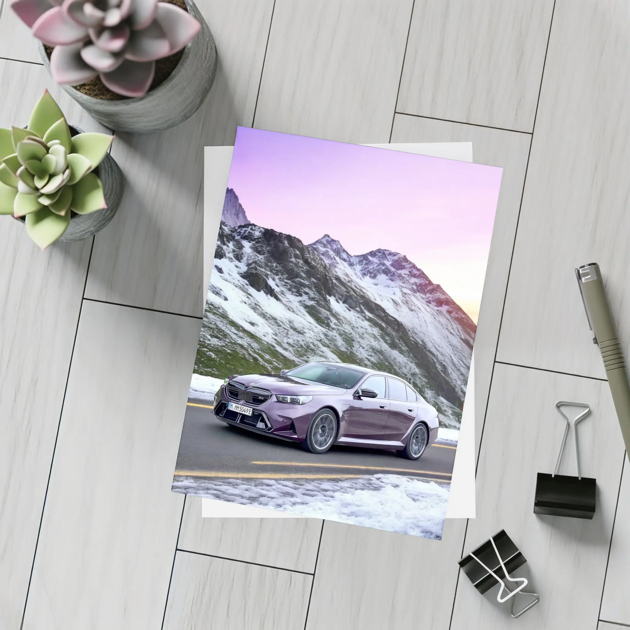 BMW M5 2025 Purple Mountain Alpine Drive – Postcards