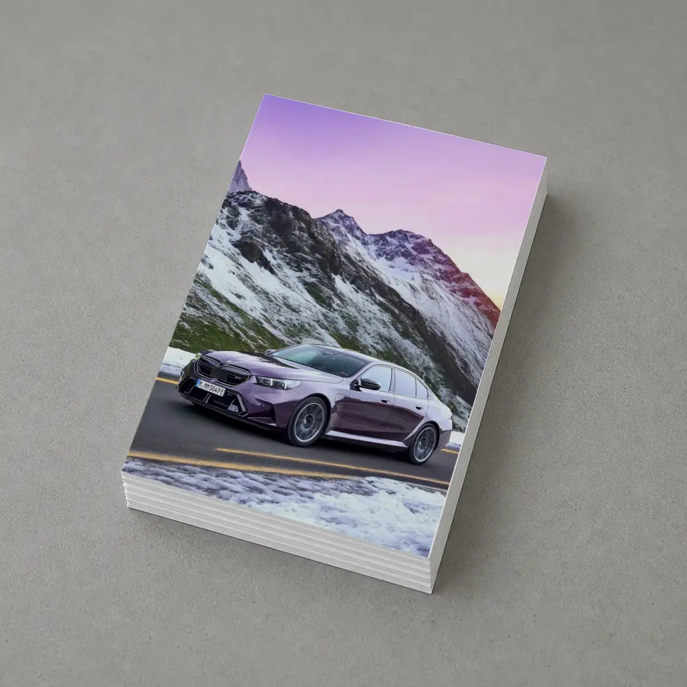 BMW M5 2025 Purple Mountain Alpine Drive – Postcards