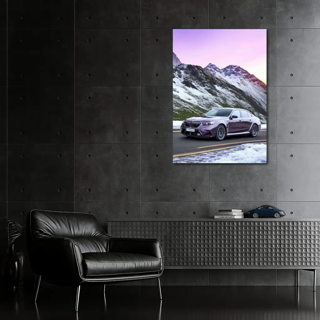 BMW M5 2025 Purple Mountain Alpine Drive – Wall Art