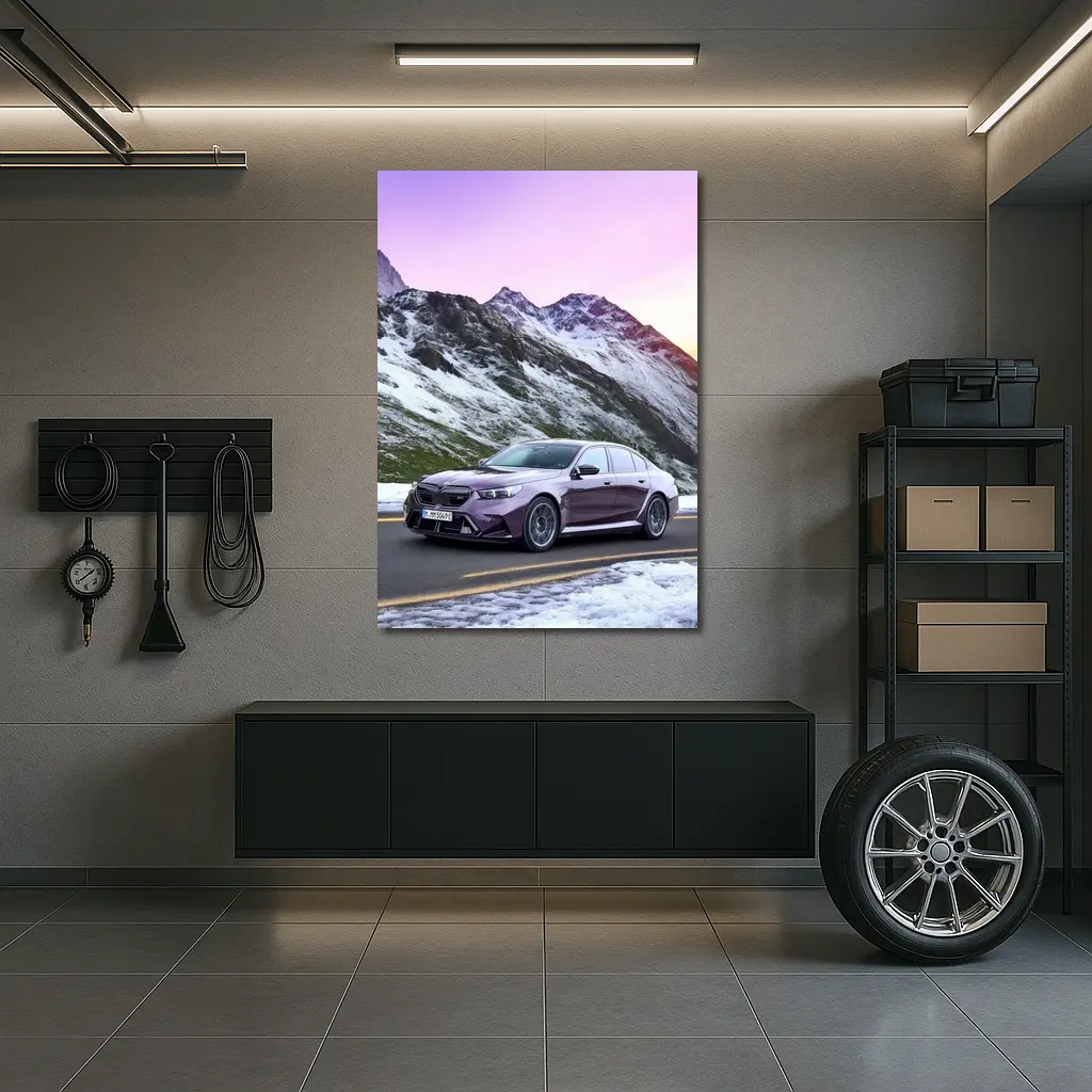 BMW M5 2025 Purple Mountain Alpine Drive – Wall Art