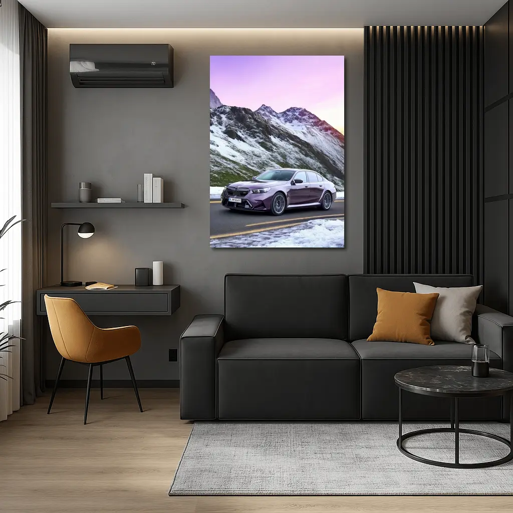 BMW M5 2025 Purple Mountain Alpine Drive – Wall Art