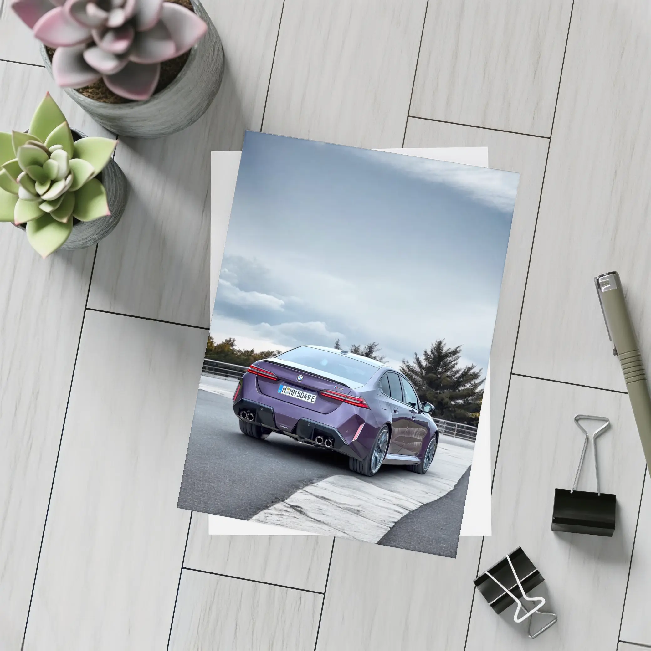 BMW M5 Purple Rear View Track – Postcards