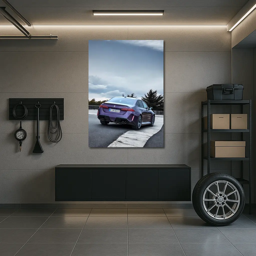 BMW M5 Purple Rear View Track – Wall Art