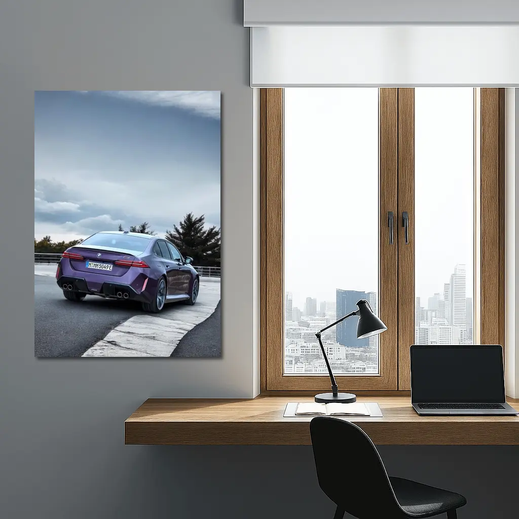 BMW M5 Purple Rear View Track – Wall Art