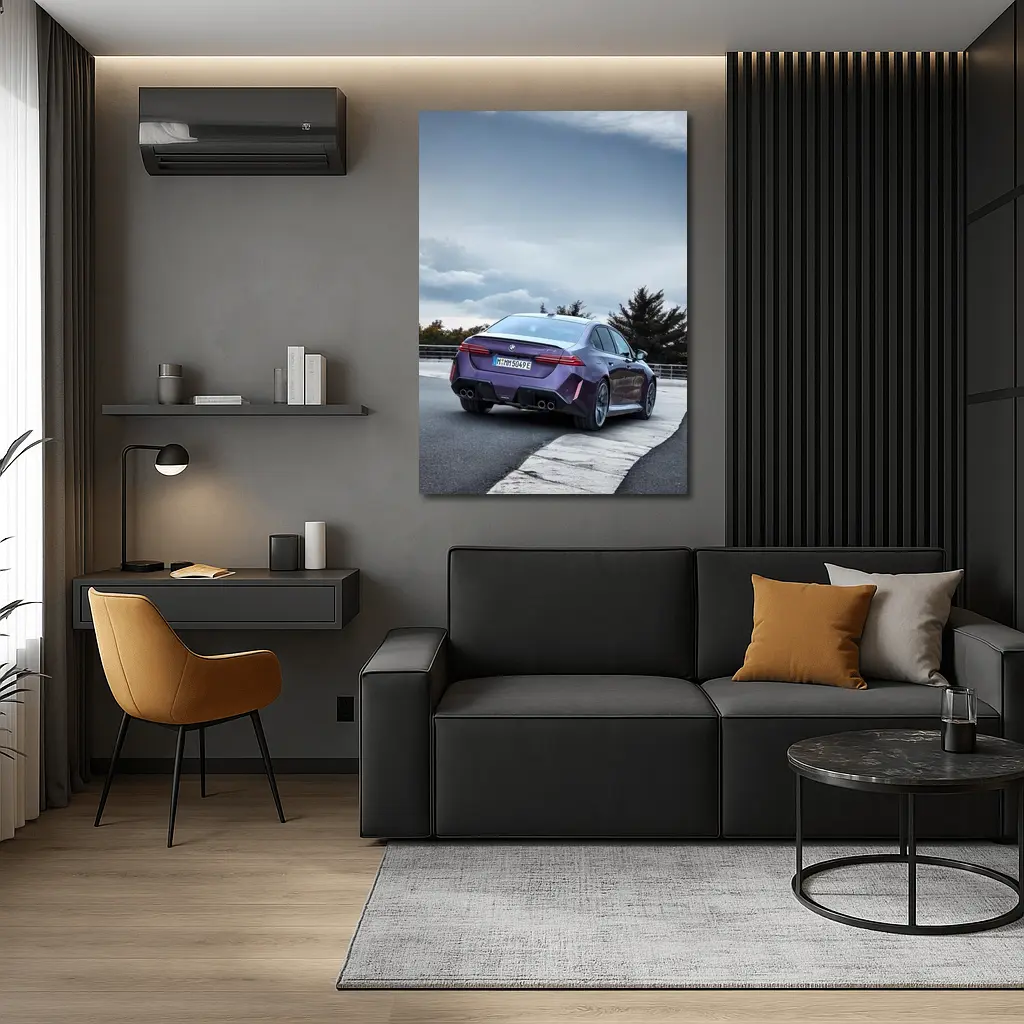 BMW M5 Purple Rear View Track – Wall Art