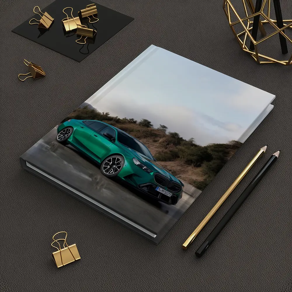 BMW M5 Green Sedan Hillside Setting – Notebooks