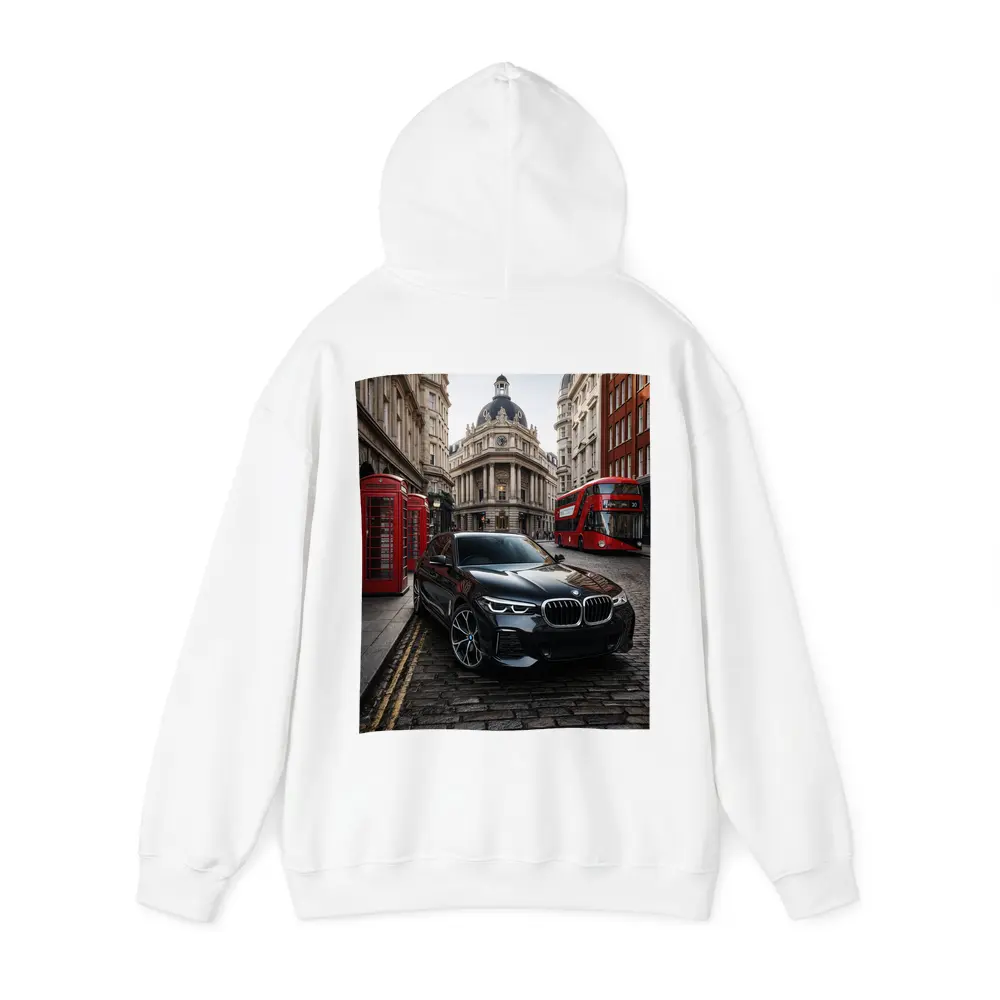 BMW X5 Black on London Cobblestone Street – Hoodies