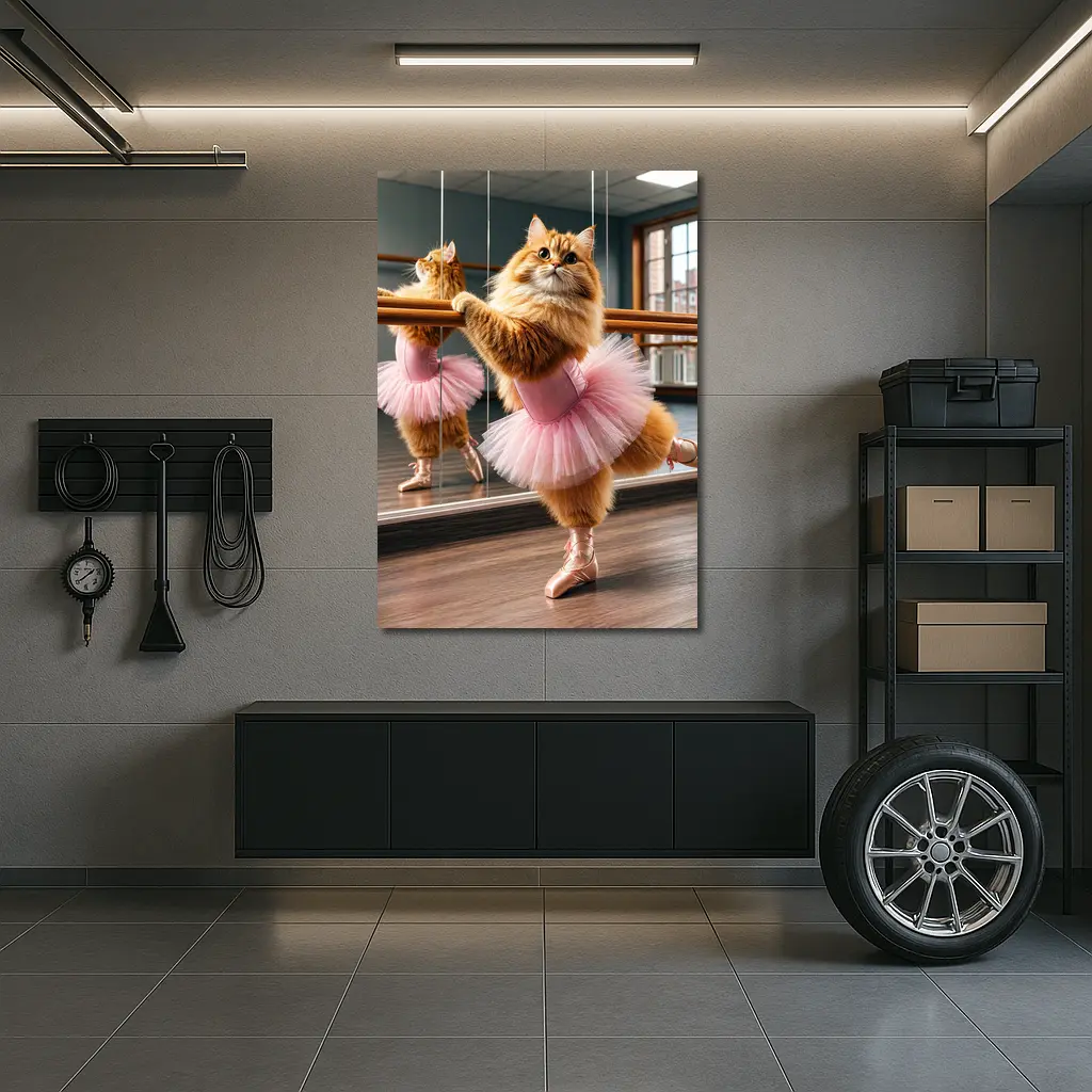 Fluffy Orange Cat Ballet Dancer Studio – Wall Art