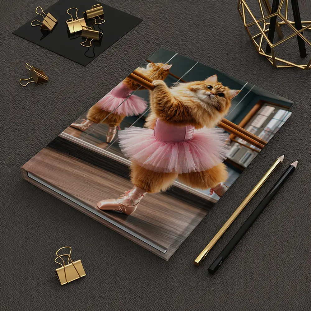 Fluffy Orange Cat Ballet Dancer Studio – Notebooks