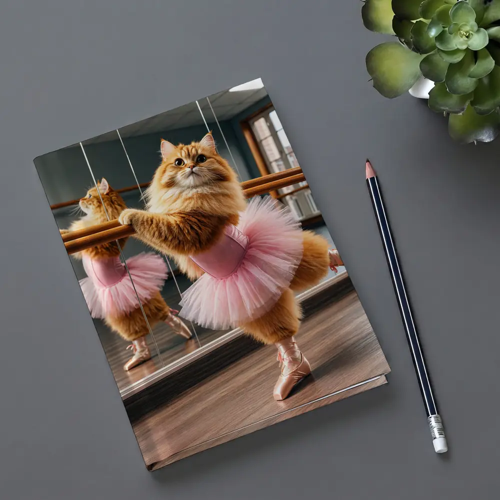 Fluffy Orange Cat Ballet Dancer Studio – Notebooks