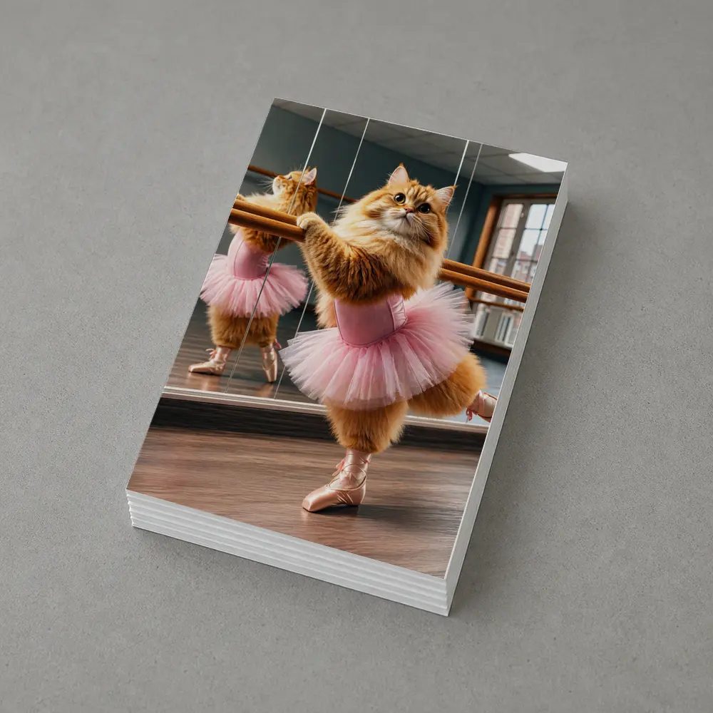 Fluffy Orange Cat Ballet Dancer Studio – Postcards
