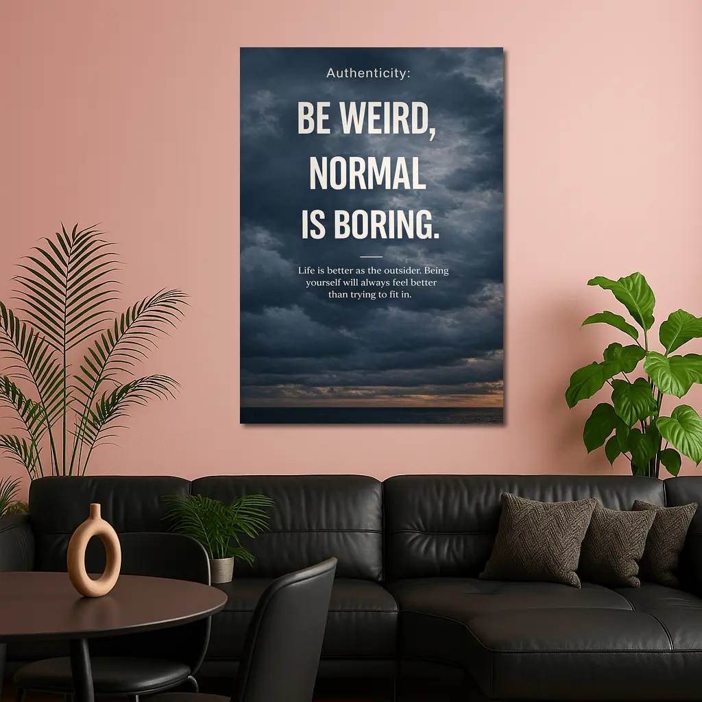 Be Weird Normal Is Boring Quote Art – Wall Art