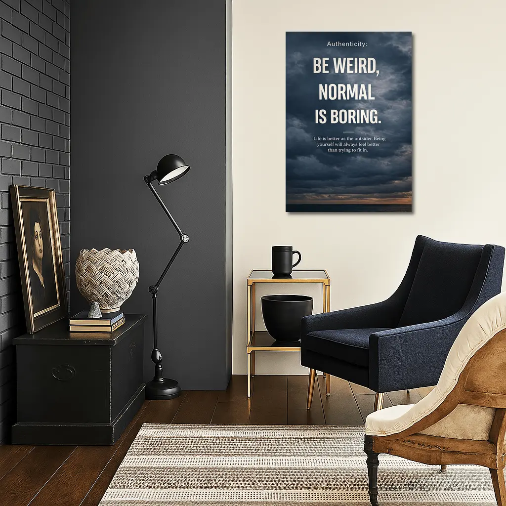Be Weird Normal Is Boring Quote Art – Wall Art