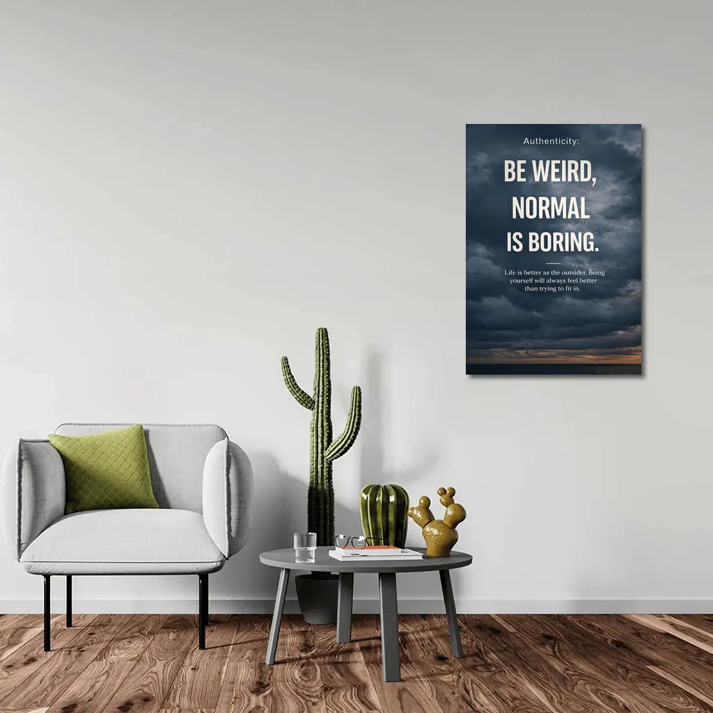Be Weird Normal Is Boring Quote Art – Wall Art