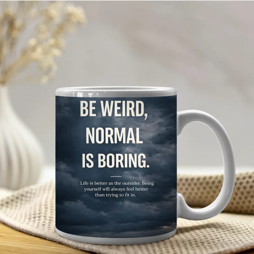 Be Weird Normal Is Boring Quote Art – Mugs