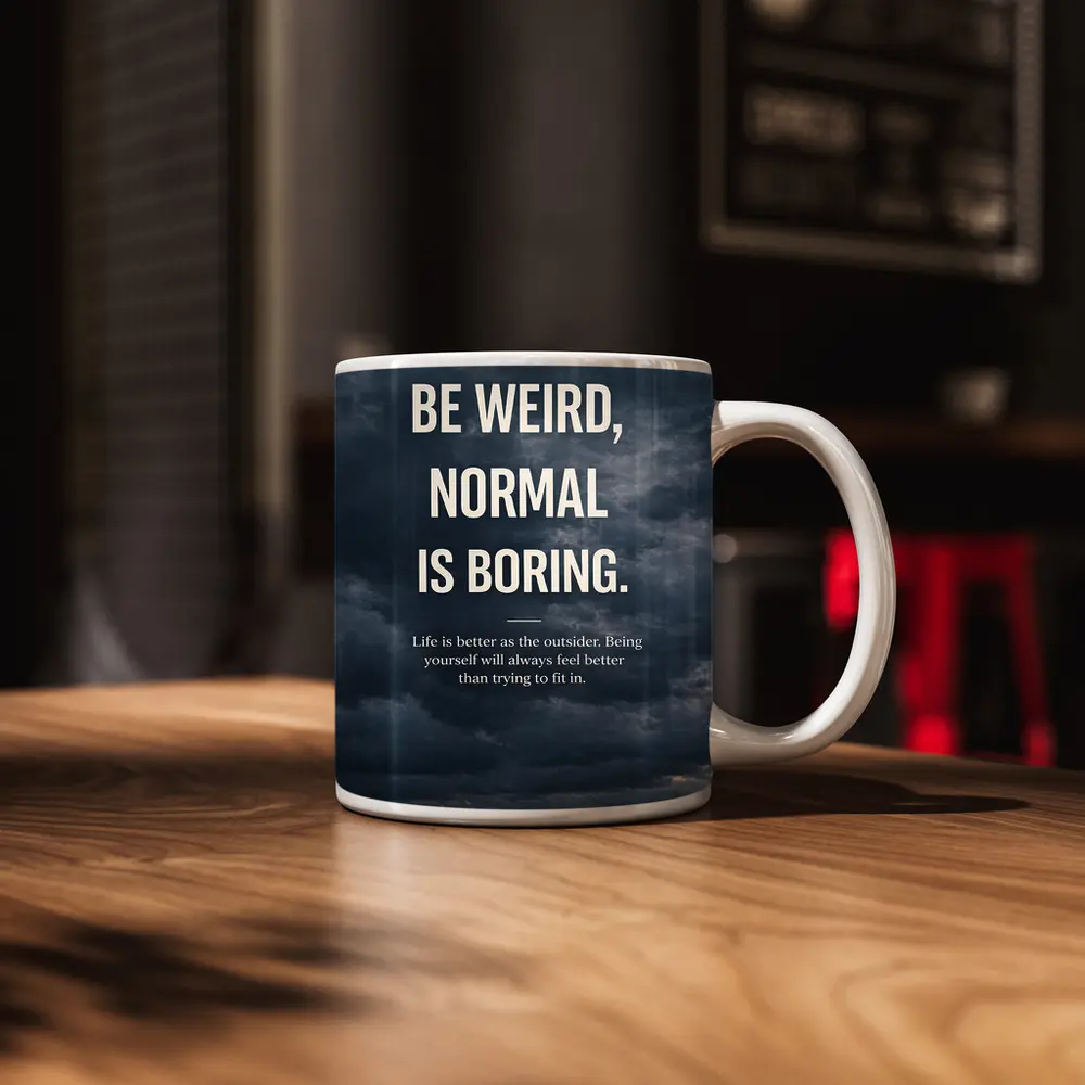 Be Weird Normal Is Boring Quote Art – Mugs