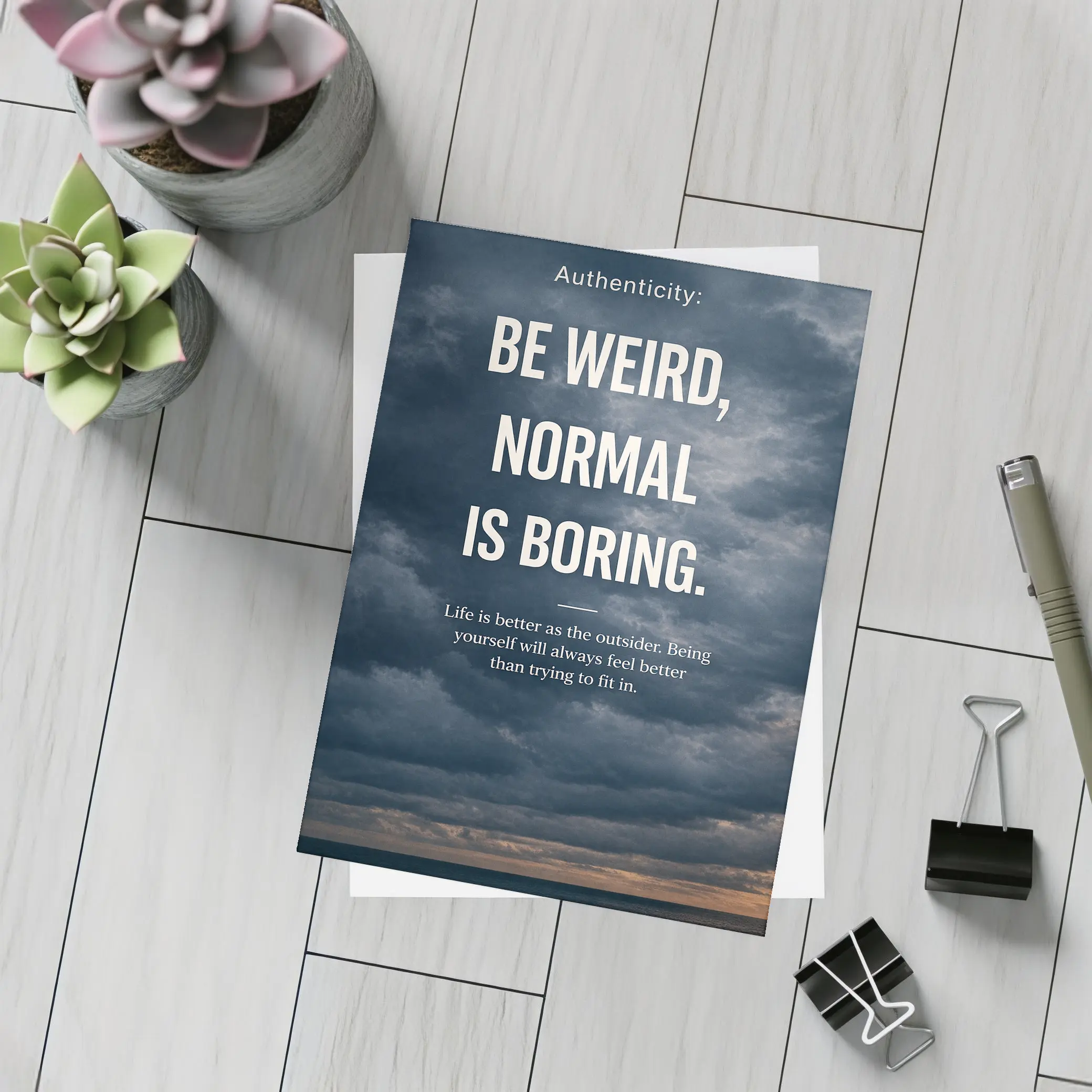 Be Weird Normal Is Boring Quote Art – Postcards