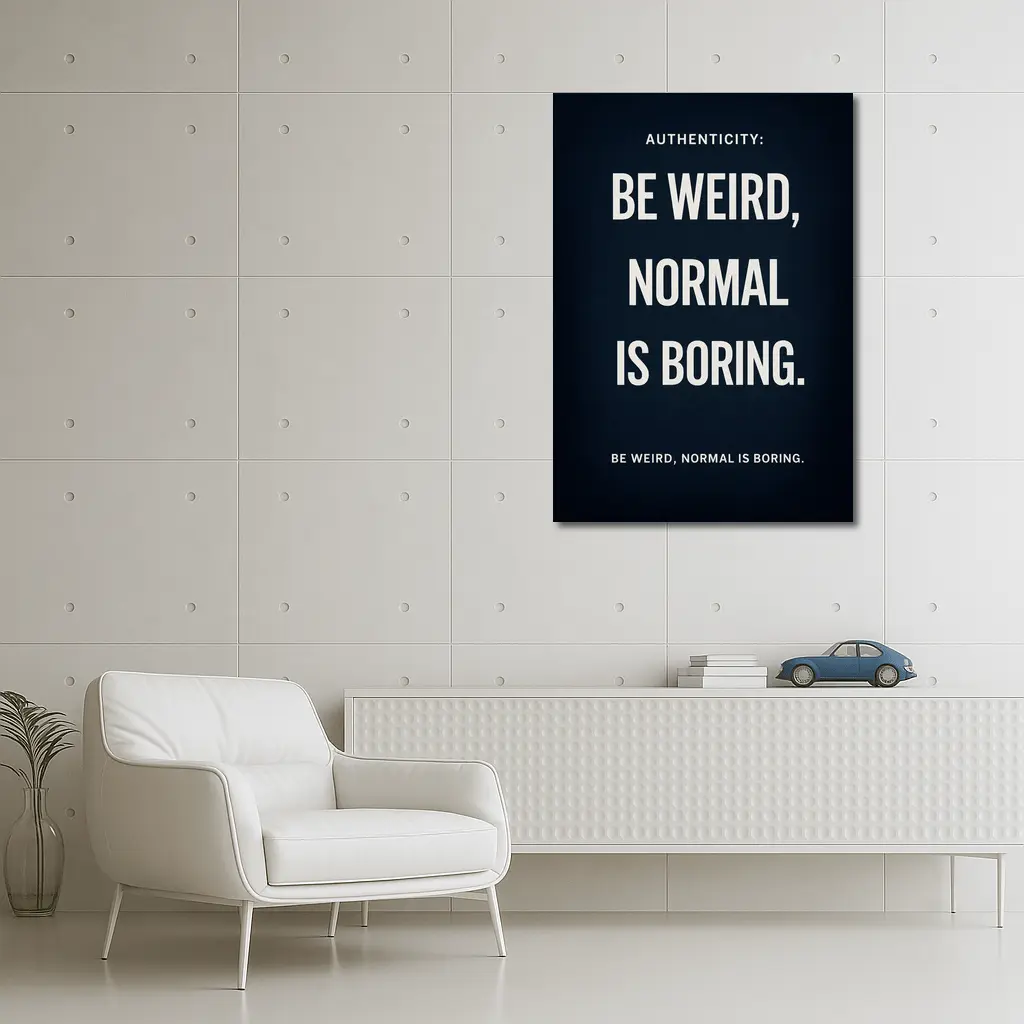 Be Weird Normal Is Boring Dark Quote – Wall Art