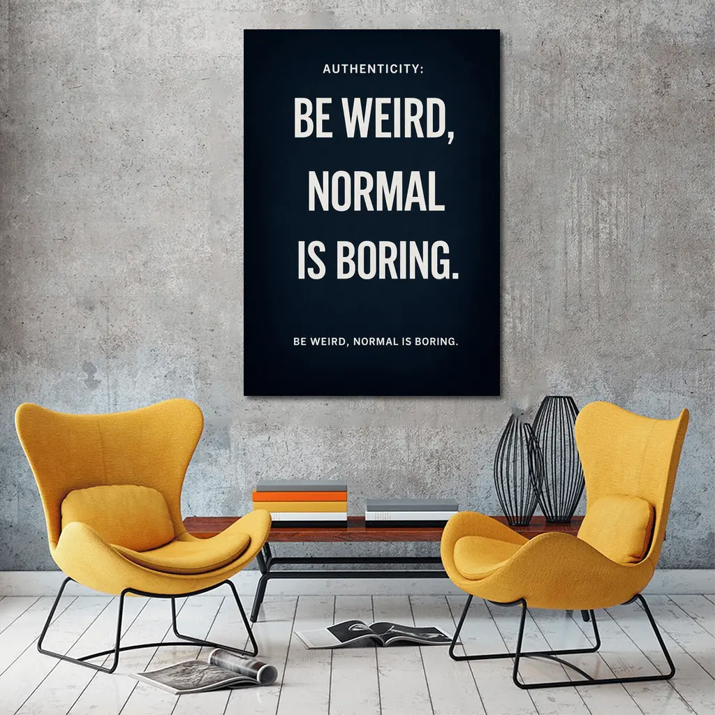 Be Weird Normal Is Boring Dark Quote – Wall Art