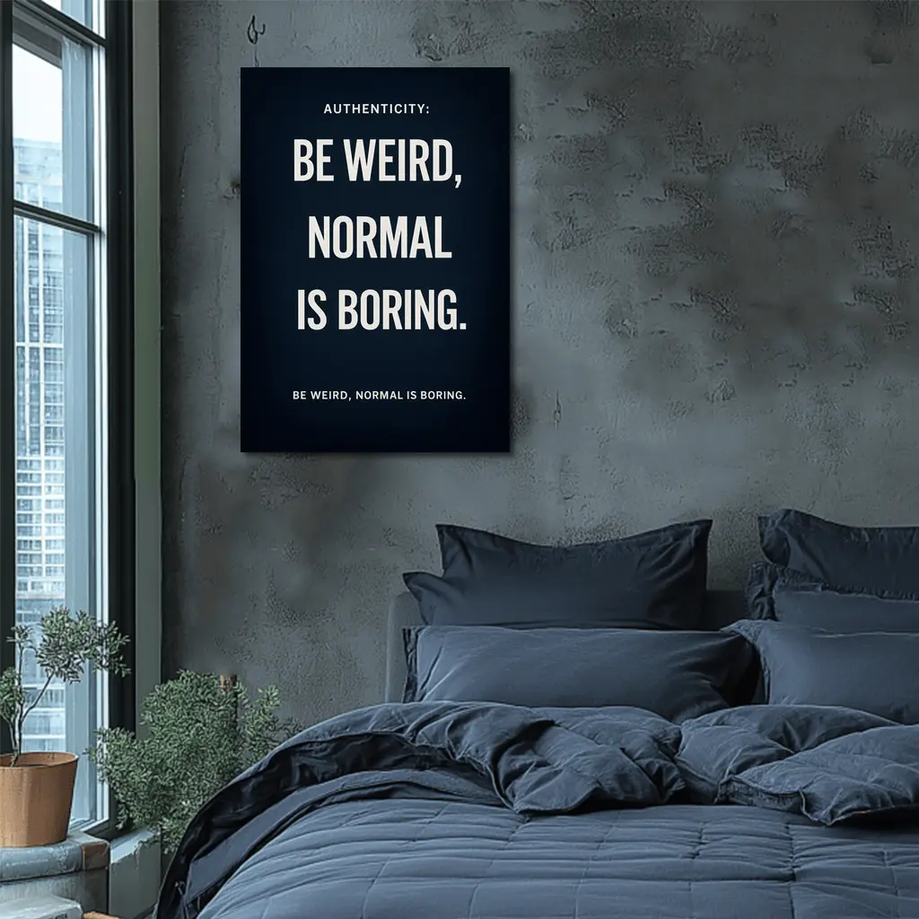 Be Weird Normal Is Boring Dark Quote – Wall Art