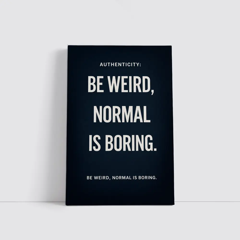 Be Weird Normal Is Boring Dark Quote – Wall Art