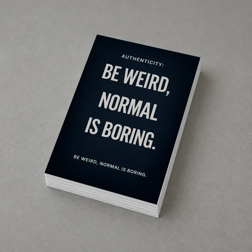 Be Weird Normal Is Boring Dark Quote – Postcards