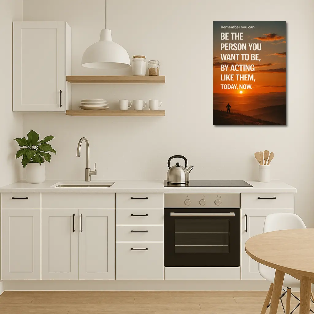 Motivational Quote Sunset Silhouette Person – Wall Art