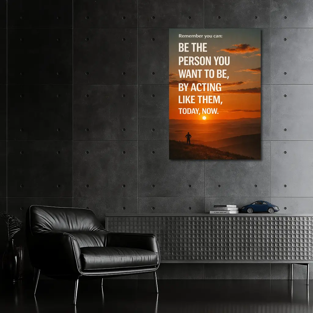 Motivational Quote Sunset Silhouette Person – Wall Art