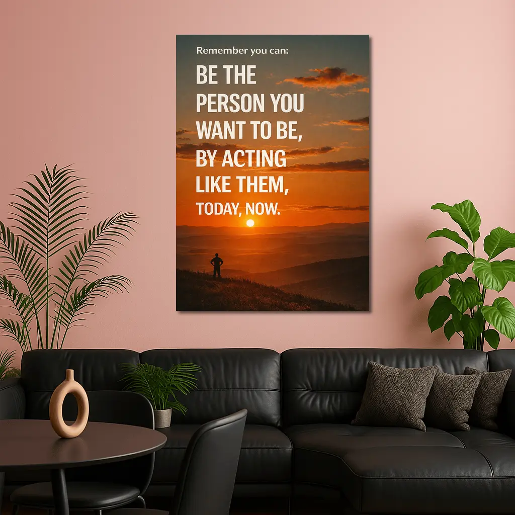 Motivational Quote Sunset Silhouette Person – Wall Art