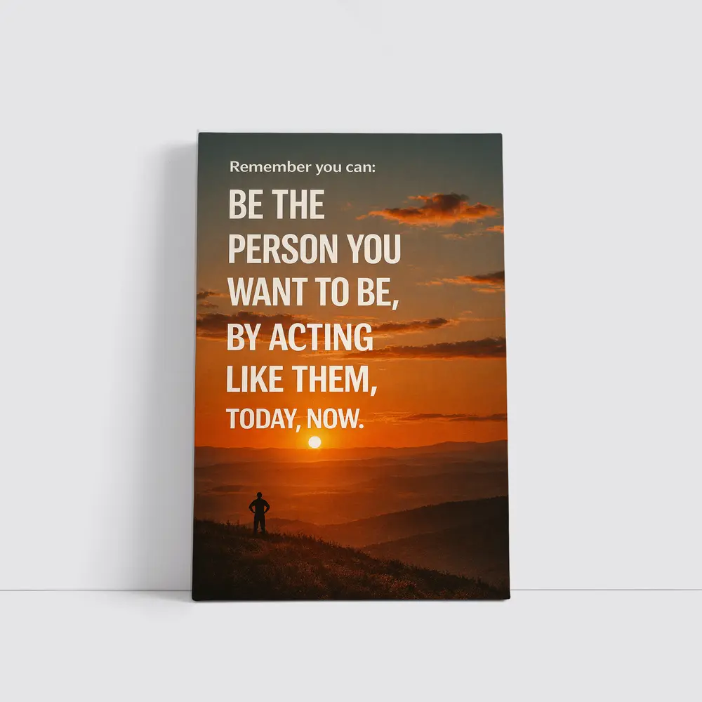 Motivational Quote Sunset Silhouette Person – Wall Art
