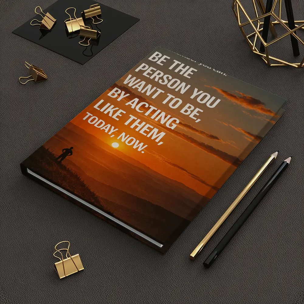Motivational Quote Sunset Silhouette Person – Notebooks