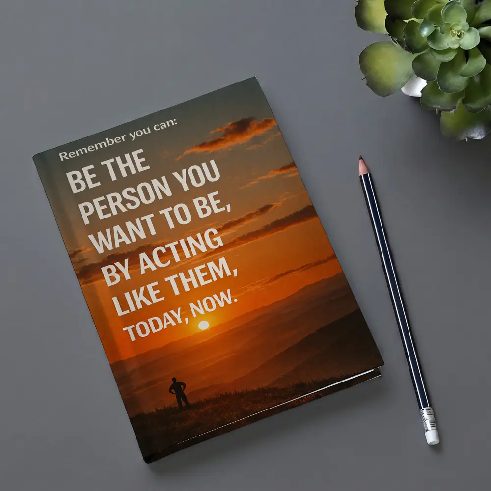 Motivational Quote Sunset Silhouette Person – Notebooks