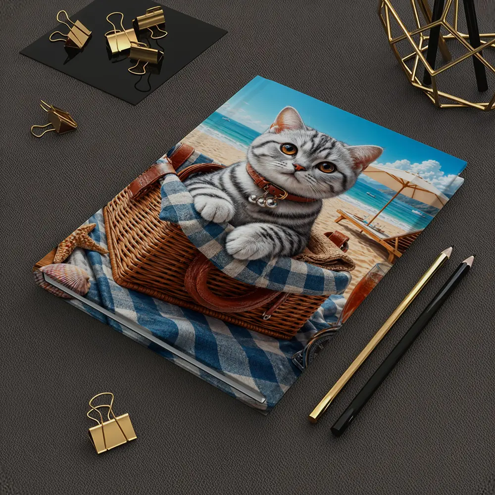 American Shorthair Kitten Beach Picnic Basket – Notebooks