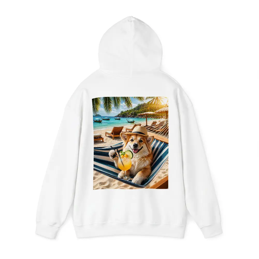 Corgi Dog Relaxing Beach Hammock Cocktail – Hoodies