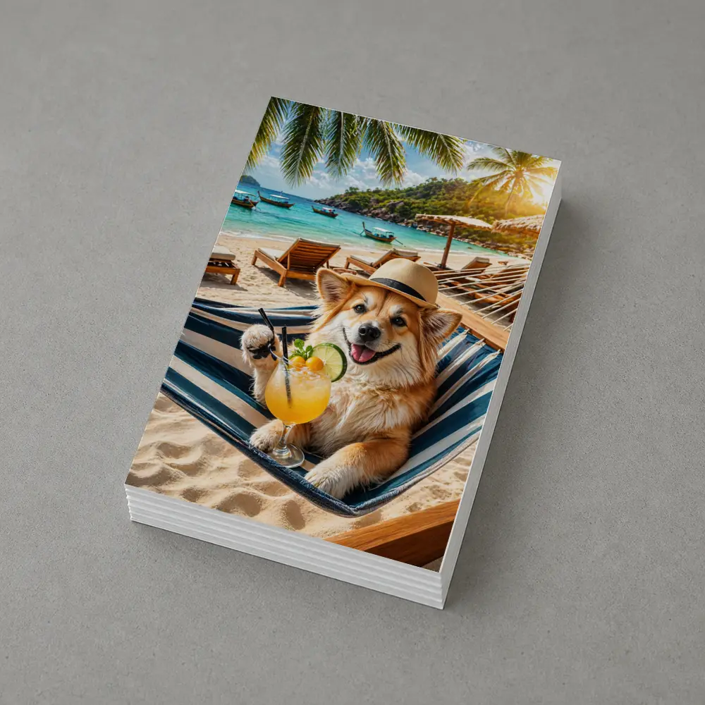 Corgi Dog Relaxing Beach Hammock Cocktail – Postcards
