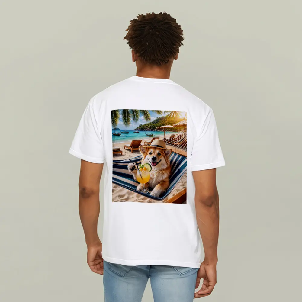 Corgi Dog Relaxing Beach Hammock Cocktail – T-Shirts