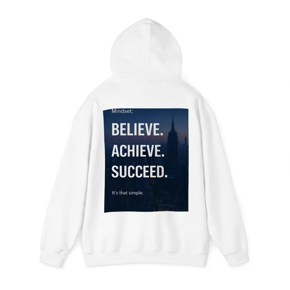 Believe Achieve Succeed Mindset City Night – Hoodies