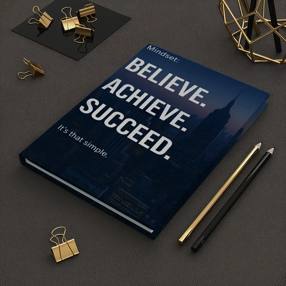 Believe Achieve Succeed Mindset City Night – Notebooks