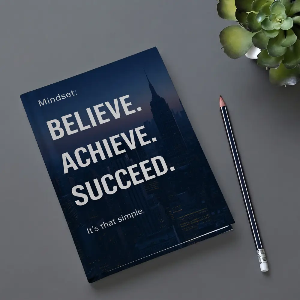 Believe Achieve Succeed Mindset City Night – Notebooks