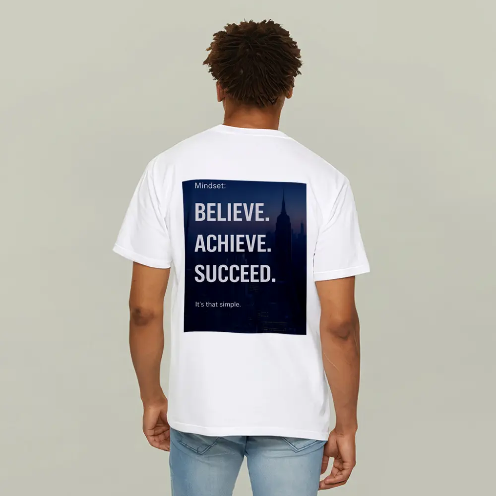 Believe Achieve Succeed Mindset City Night – T-Shirts