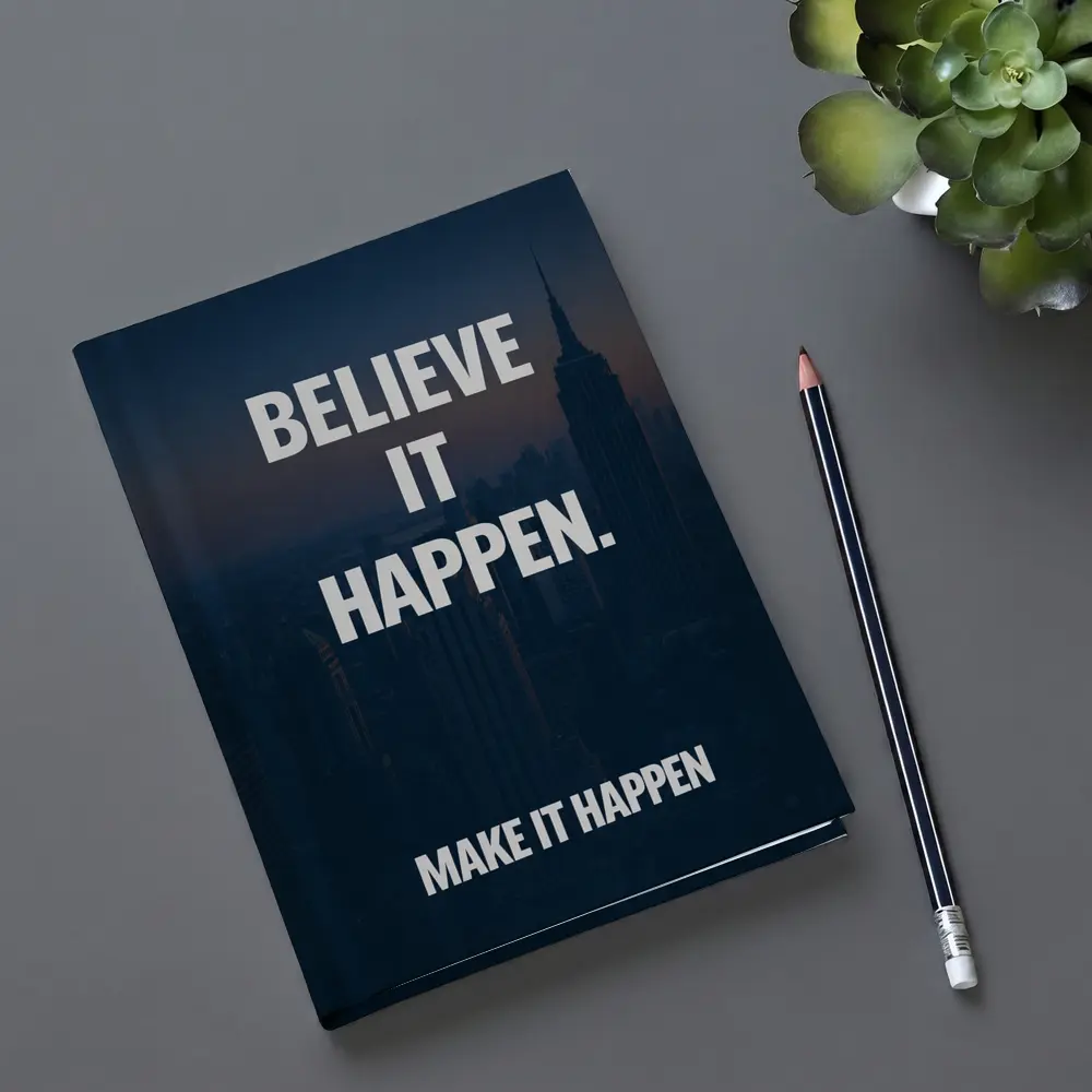 Believe It Make It Happen City Quote – Notebooks