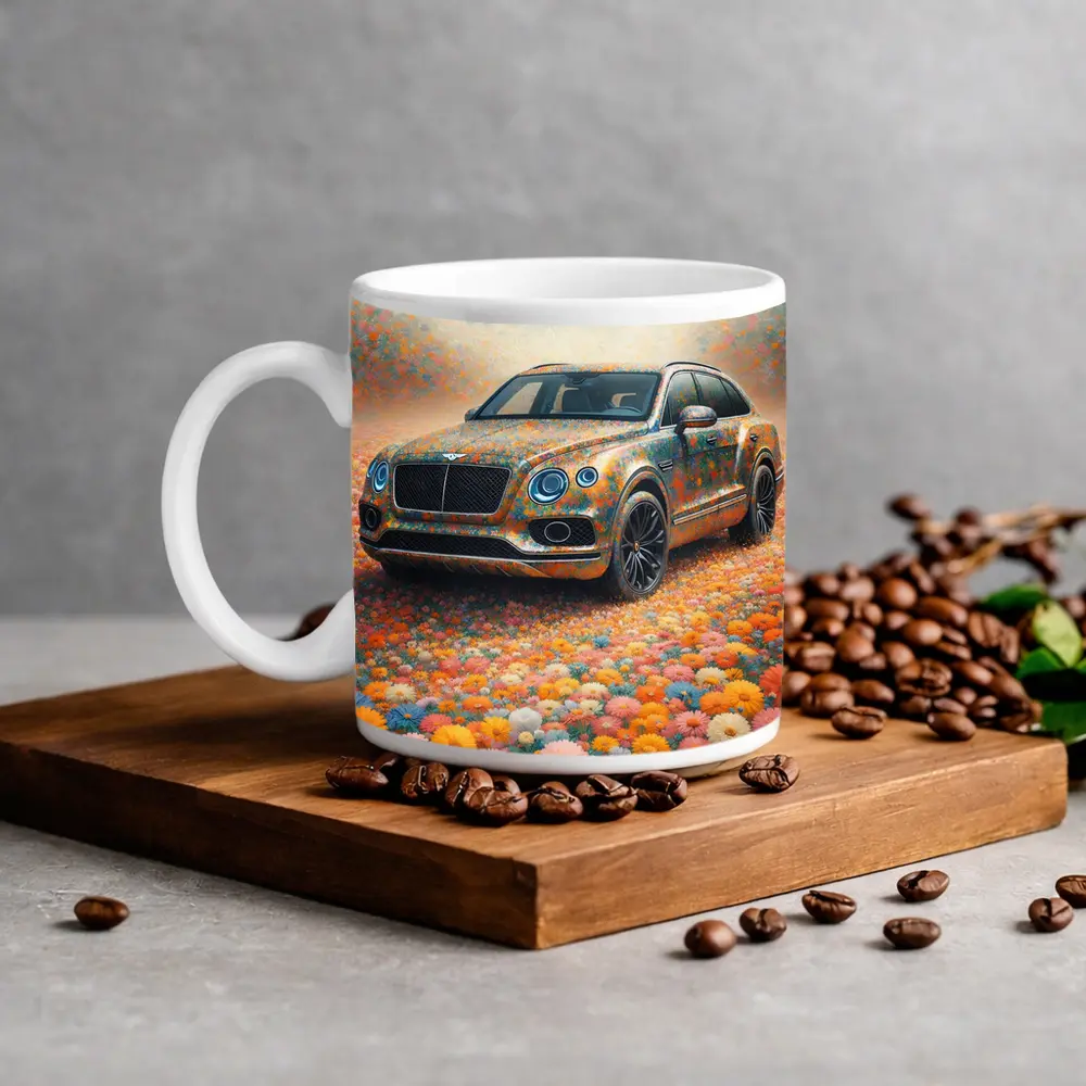 Bentley Bentayga Floral Impressionism Art Print – Mugs