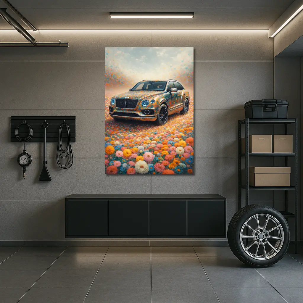 Bentley Bentayga Floral Impressionism Art Print – Wall Art