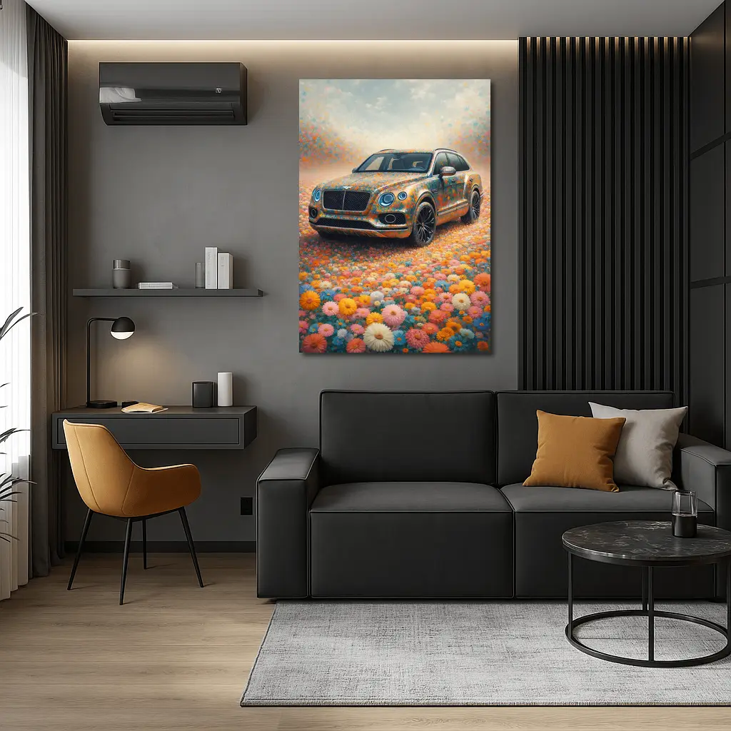 Bentley Bentayga Floral Impressionism Art Print – Wall Art