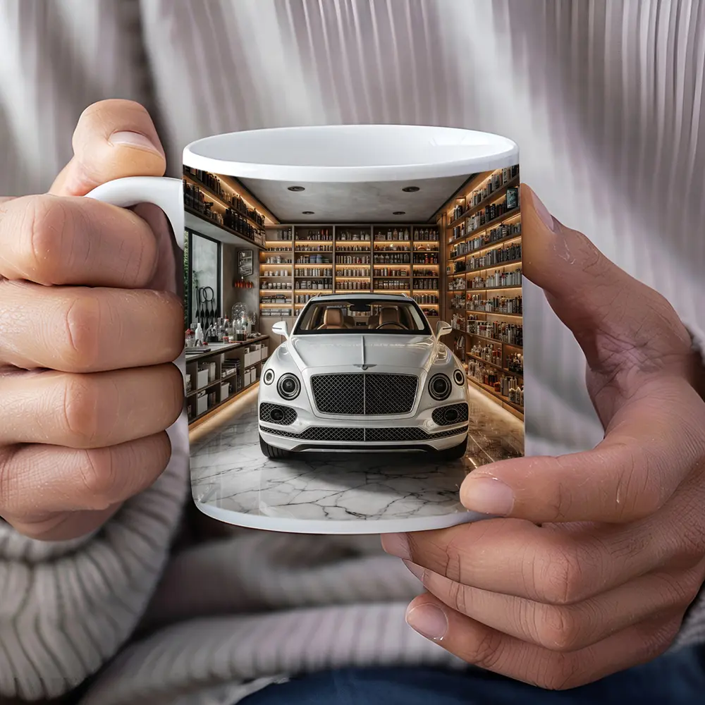 Bentley Bentayga White Luxury Showroom Interior – Mugs