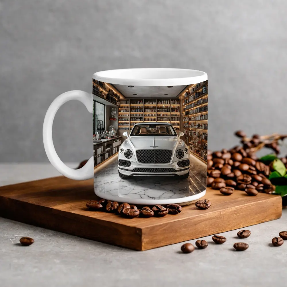 Bentley Bentayga White Luxury Showroom Interior – Mugs